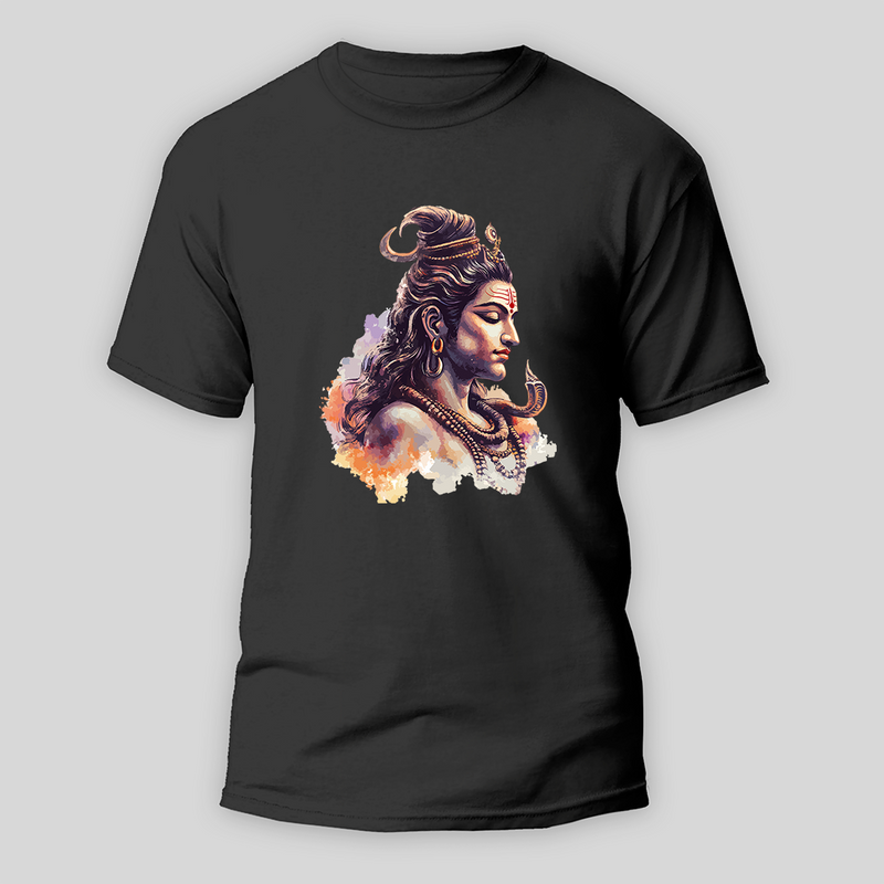 Shiva Tandav - The Cosmic Dance - Customized T-shirt For Adult - BLACK - S (Chest 19")