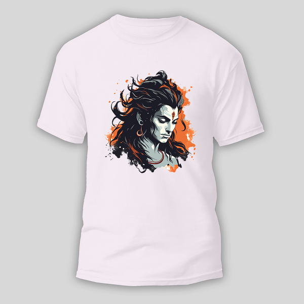 Shiva The Third-Eyed Lord - Customized T-shirt For Adult - WHITE - S (Chest 19")