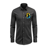 Shivaratri Night - Maha Shivaratri Themed Collared Full Sleeve Shirt for Adults - BLACK - S (Chest 40")