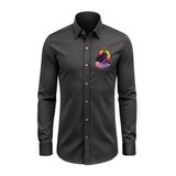 Har Har Mahadev,The Eternal Blessing - Maha Shivaratri Themed Collared Full Sleeve Shirt for Adults - BLACK - S (Chest 40")