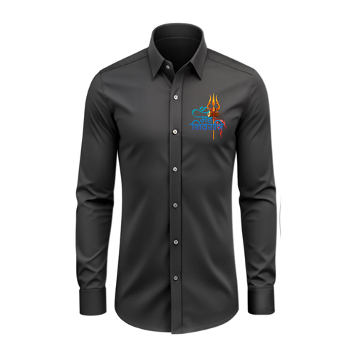 Hara Hara Mahadev Power Of Lord Shiva - Maha Shivaratri Themed Collared Full Sleeve Shirt for Adults