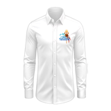 Hara Hara Mahadev Power Of Lord Shiva - Maha Shivaratri Themed Collared Full Sleeve Shirt for Adults - WHITE - S (Chest 40")