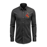 Feel The Shiva Energy - Maha Shivaratri Themed Collared Full Sleeve Shirt for Adults - BLACK - S (Chest 40")