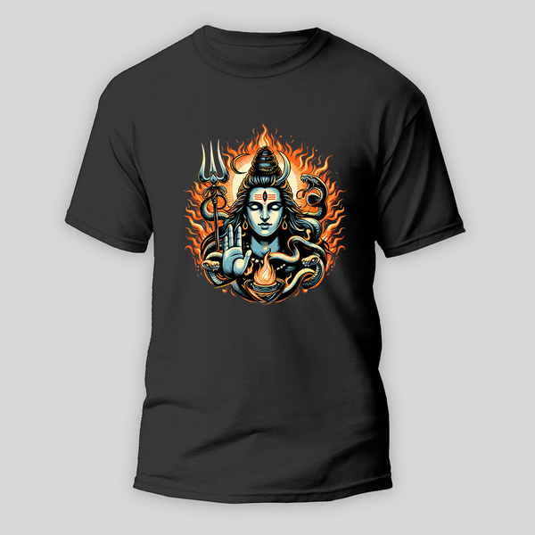 Shiva The Beginning And The End - Customized T-shirt For Adult - BLACK - S (Chest 19")