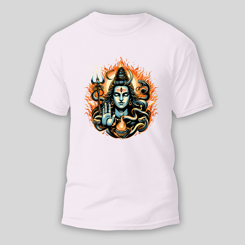 Shiva The Beginning And The End - Customized T-shirt For Adult - WHITE - S (Chest 19")