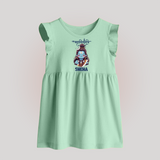 Little Mahadev Kids Baby Frock – Personalized Shiva Theme - MINT GREEN - 0 - 3 Months Old (Chest 17")