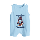Little Mahadev Kids Romper Suit – Personalized Shiva Theme - BABY BLUE - 0 - 5 Months Old (Chest 18")