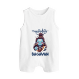 Little Mahadev Kids Romper Suit – Personalized Shiva Theme - WHITE - 0 - 5 Months Old (Chest 18")