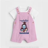 Little Mahadev Kids Dungaree – Personalized Shiva Theme - BABY PINK - 0 - 5 Months Old (Chest 18")
