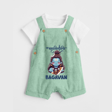 Little Mahadev Kids Dungaree – Personalized Shiva Theme - MINT GREEN - 0 - 5 Months Old (Chest 18")