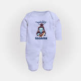 Little Mahadev Kids Fullbody Suit – Personalized Shiva Theme - BABY BLUE - New Born (Chest 7.5")