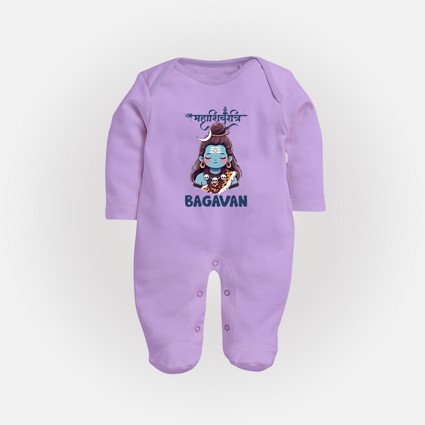Little Mahadev Kids Fullbody Suit – Personalized Shiva Theme - LILAC - New Born (Chest 7.5")