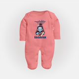 Little Mahadev Kids Fullbody Suit – Personalized Shiva Theme - PEACH - New Born (Chest 7.5")