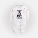 Little Mahadev Kids Fullbody Suit – Personalized Shiva Theme - WHITE - New Born (Chest 7.5")