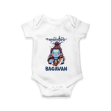 Little Mahadev Kids Romper – Personalized Shiva Theme - WHITE - New Born (Chest 14")