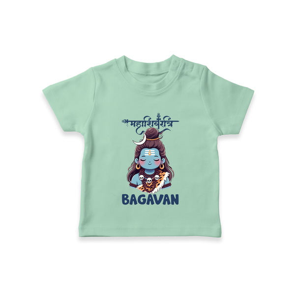 Little Mahadev Kids T-Shirt – Personalized Shiva Theme - MINT GREEN - 0-5 Months Old (Chest 17")