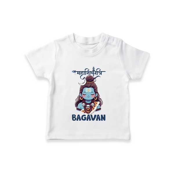 Little Mahadev Kids T-Shirt – Personalized Shiva Theme - WHITE - 0-5 Months Old (Chest 17")