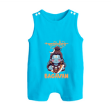 Little Mahadev Kids Romper Suit – Personalized Shiva Theme - SKY BLUE - 0 - 5 Months Old (Chest 18")