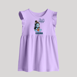 Little Shiva Kids Baby Frock – Name Customized Devotional Wear - LILAC - 0 - 3 Months Old (Chest 17")