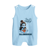 Little Shiva Kids Romper Suit – Name Customized Devotional Wear - BABY BLUE - 0 - 5 Months Old (Chest 18")