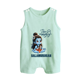 Little Shiva Kids Romper Suit – Name Customized Devotional Wear - MINT GREEN - 0 - 5 Months Old (Chest 18")