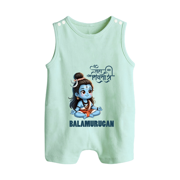 Little Shiva Kids Romper Suit – Name Customized Devotional Wear - MINT GREEN - 0 - 5 Months Old (Chest 18")