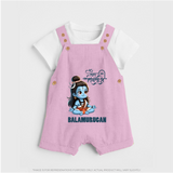 Little Shiva Kids Dungaree – Name Customized Devotional Wear - BABY PINK - 0 - 5 Months Old (Chest 18")