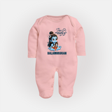 Little Shiva Kids Fullbody Suit – Name Customized Devotional Wear - BABY PINK - New Born (Chest 7.5")