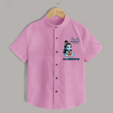 Little Shiva Kids Shirt – Name Customized Devotional Wear - BABY PINK - 0 - 6 Months Old (Chest 23")