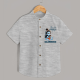 Little Shiva Kids Shirt – Name Customized Devotional Wear - GREY - 0 - 6 Months Old (Chest 23")