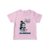 Little Shiva Kids T-Shirt – Name Customized Devotional Wear - BABY PINK - 0-5 Months Old (Chest 17")