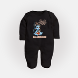 Little Shiva Kids Fullbody Suit – Name Customized Devotional Wear - BLACK - New Born (Chest 7.5")