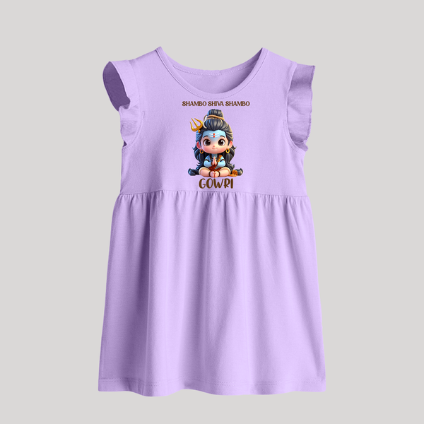 Shambo Shiva Shambo Kids Baby Frock – Devotional Cartoon Print - LILAC - 0 - 3 Months Old (Chest 17")