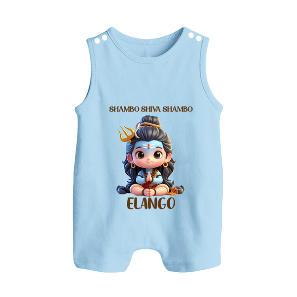 Shambo Shiva Shambo Kids Romper Suit – Devotional Cartoon Print - BABY BLUE - 0 - 5 Months Old (Chest 18")