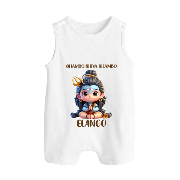 Shambo Shiva Shambo Kids Romper Suit – Devotional Cartoon Print - WHITE - 0 - 5 Months Old (Chest 18")