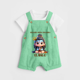Shambo Shiva Shambo Kids Dungaree – Devotional Cartoon Print - GREEN - 0 - 5 Months Old (Chest 18")