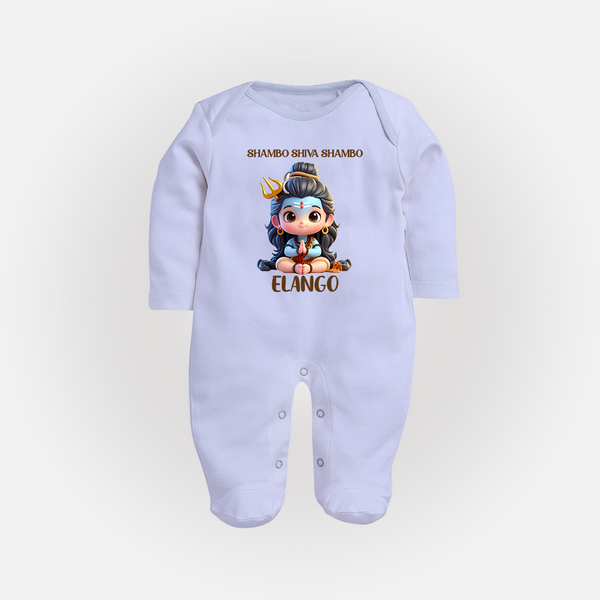 Shambo Shiva Shambo Kids Fullbody Suit – Devotional Cartoon Print - BABY BLUE - New Born (Chest 7.5")