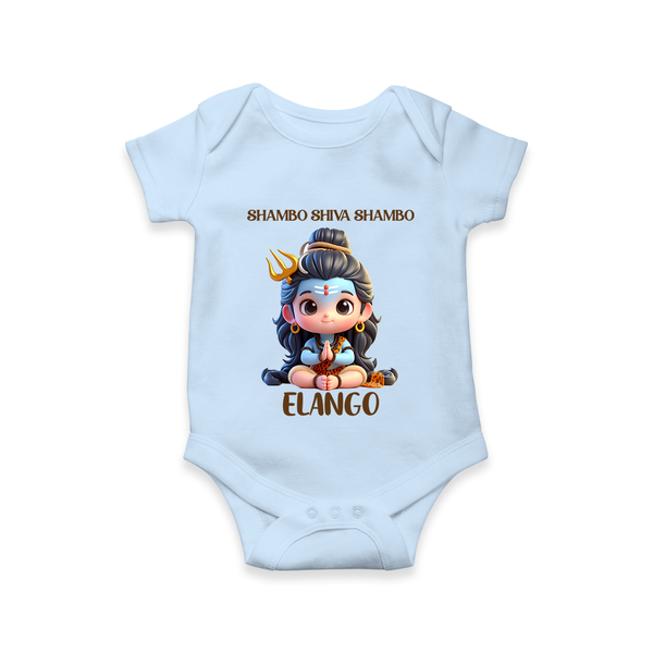 Shambo Shiva Shambo Kids Romper – Devotional Cartoon Print - BABY BLUE - New Born (Chest 14")