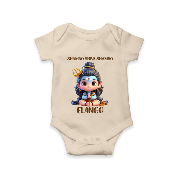 Shambo Shiva Shambo Kids Romper – Devotional Cartoon Print - IVORY - New Born (Chest 14")
