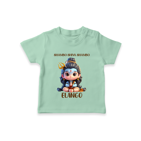 Shambo Shiva Shambo Kids T-Shirt – Devotional Cartoon Print - MINT GREEN - 0-5 Months Old (Chest 17")