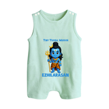 Tiny Trishul Warrior Kids Romper Suit – Shiva Theme Wear - MINT GREEN - 0 - 5 Months Old (Chest 18")