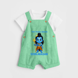 Tiny Trishul Warrior Kids Dungaree – Shiva Theme Wear - GREEN - 0 - 5 Months Old (Chest 18")