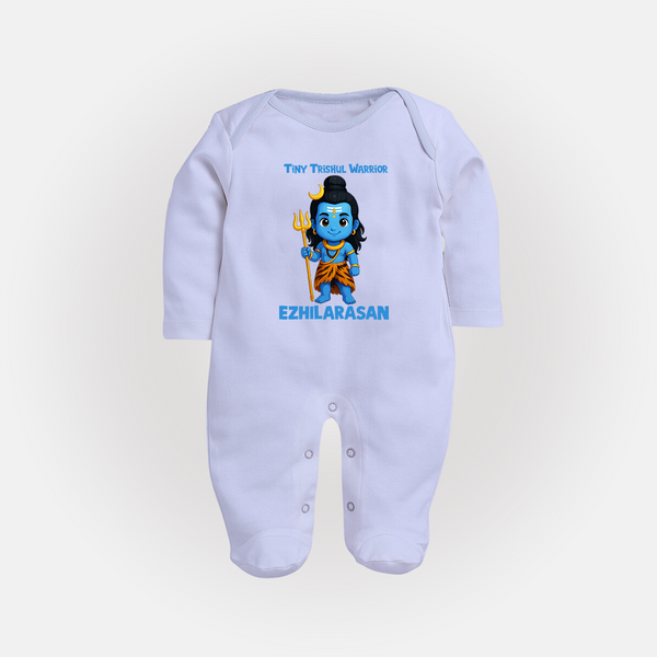Tiny Trishul Warrior Kids Fullbody Suit – Shiva Theme Wear - BABY BLUE - New Born (Chest 7.5")