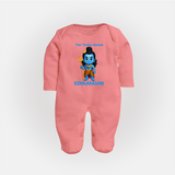 Tiny Trishul Warrior Kids Fullbody Suit – Shiva Theme Wear - PEACH - New Born (Chest 7.5")