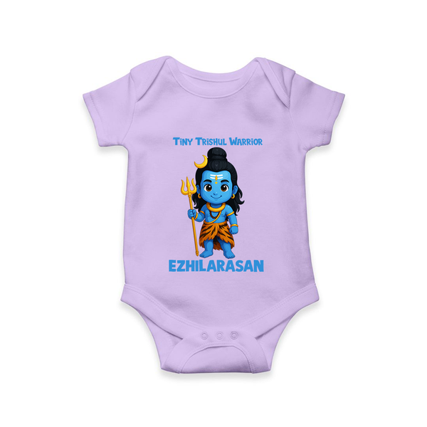 Tiny Trishul Warrior Kids Romper – Shiva Theme Wear - LILAC - New Born (Chest 14")