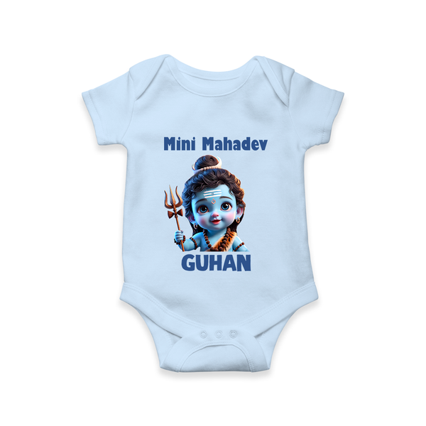 Mini Mahadev Personalized Kids Romper – Shiva Theme Wear - BABY BLUE - New Born (Chest 14")