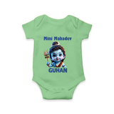 Mini Mahadev Personalized Kids Romper – Shiva Theme Wear - GREEN - New Born (Chest 14")