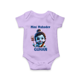 Mini Mahadev Personalized Kids Romper – Shiva Theme Wear - LILAC - New Born (Chest 14")