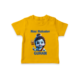Mini Mahadev Personalized Kids T-Shirt – Shiva Theme Wear - CHROME YELLOW - 0-5 Months Old (Chest 17")