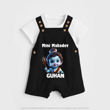 Mini Mahadev Personalized Kids Dungaree – Shiva Theme Wear - BLACK - 0 - 5 Months Old (Chest 18")